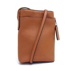 COACH Hudson Fawn Lanyard Shoulder Bag CB910 Brown Leather Men's Pochette
